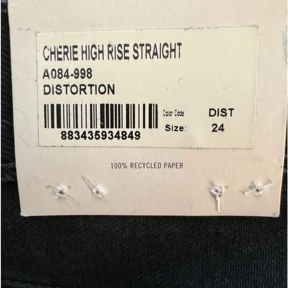 Agolde Cherie High Rise Straight Denim Jeans Distortion Size 24 - Picture 8 of 16